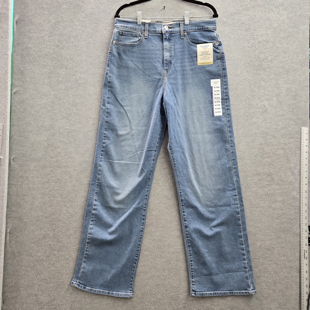 Levi's Signature Women Jeans 14 Blue Denim Heritage High Rise Loose Straight NWT